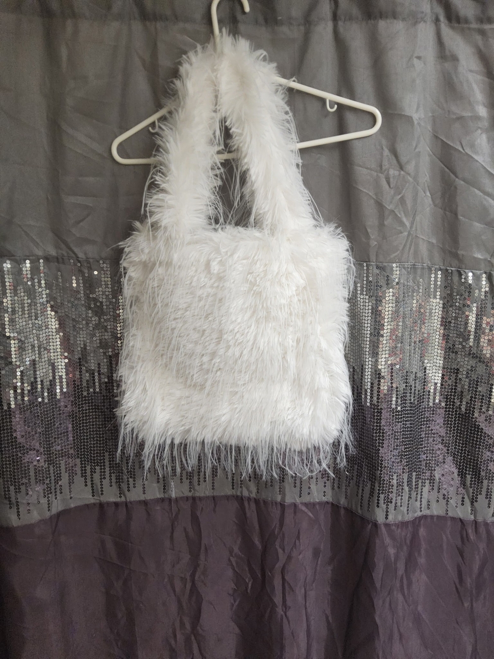 White Faux Fur Tote Bag From Dolls kill
